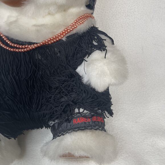 ROBERT RAIKES Applause White Bear with Black Flapper Dress & Headband 1986 - Picture 4 of 8